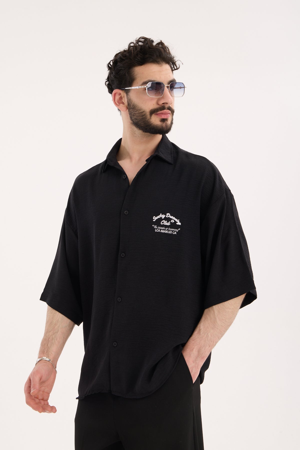 Aerobin Short Sleeve Shirt with Embroidery X-0016