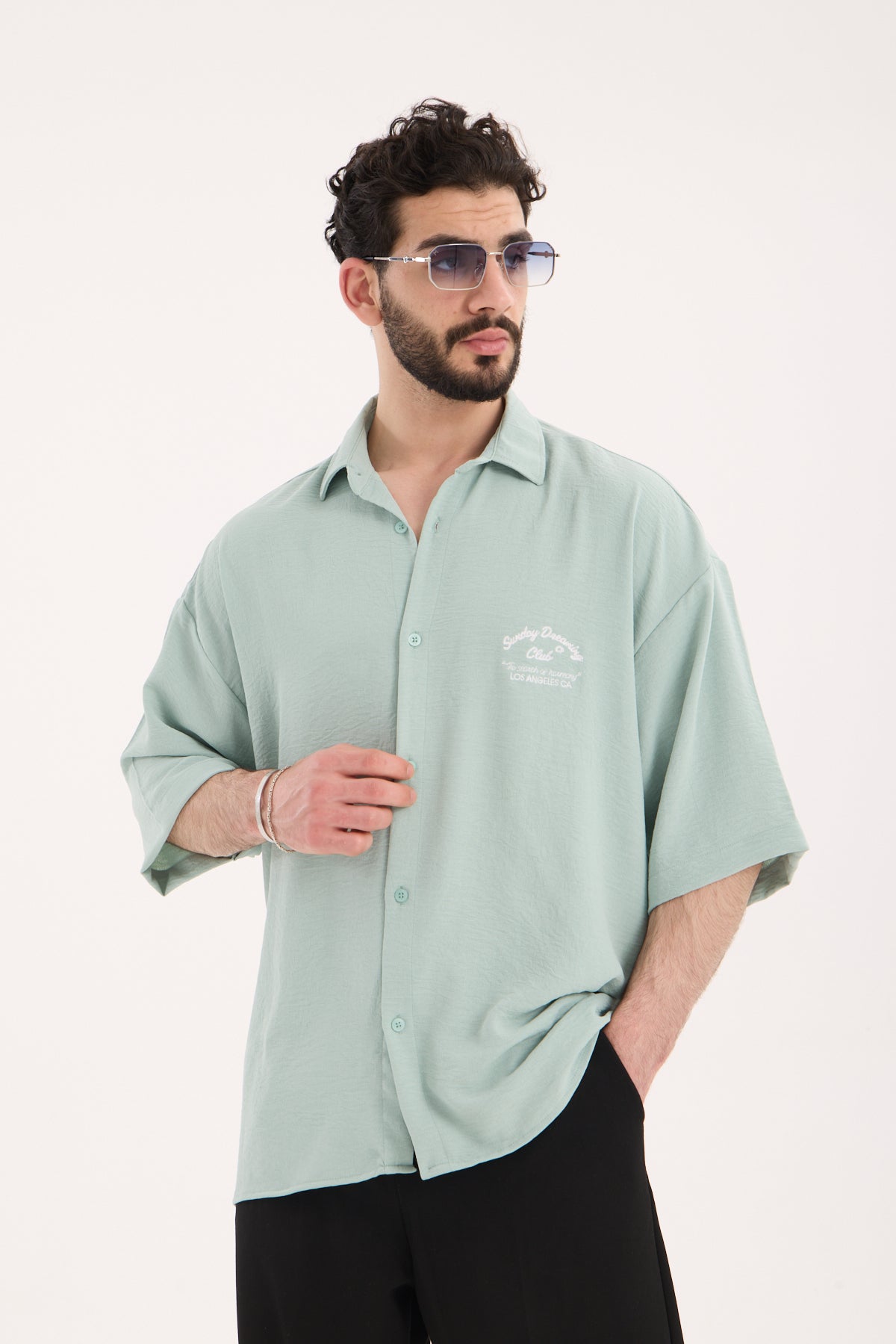 Aerobin Short Sleeve Shirt with Embroidery X-0016