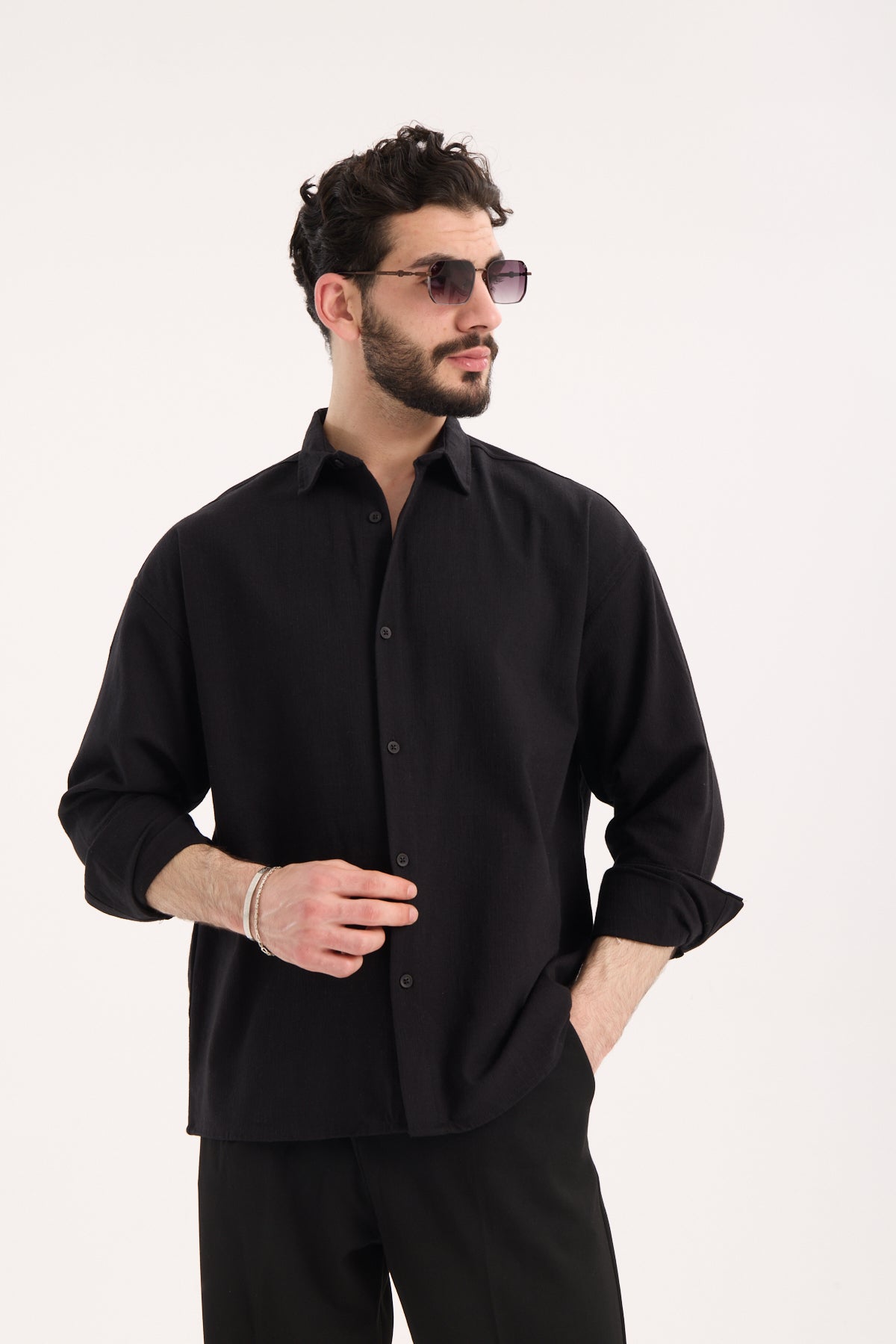 Men’s Long Sleeve Linen Shirt X-0020