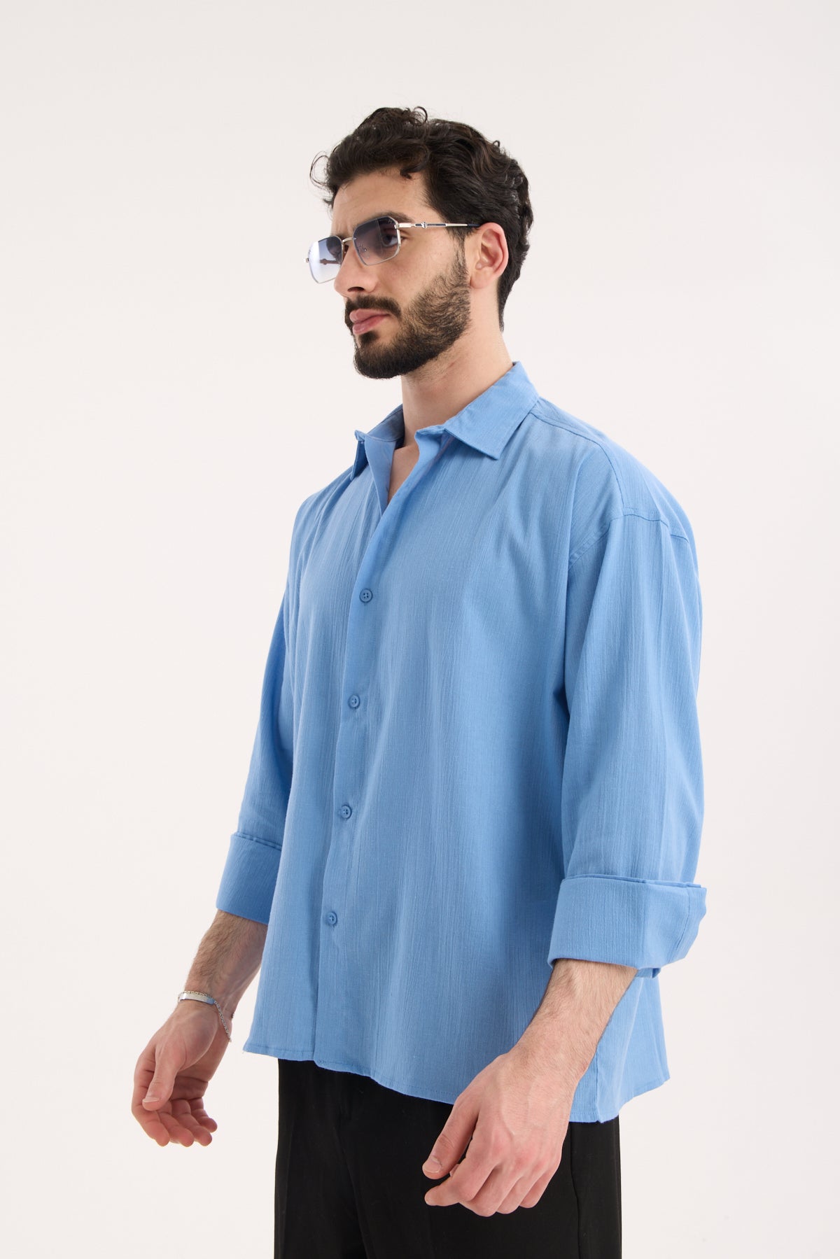 Men’s Long Sleeve Crinkle Shirt X-0017