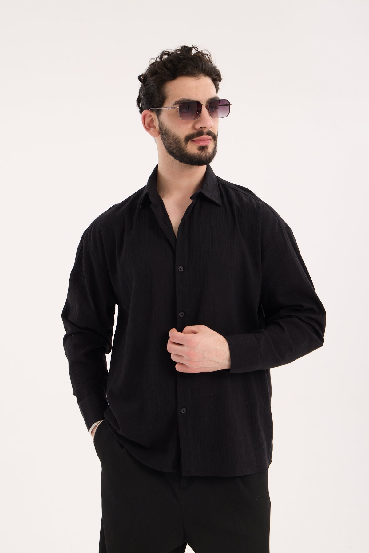 Men’s Long Sleeve Crinkle Shirt X-0017