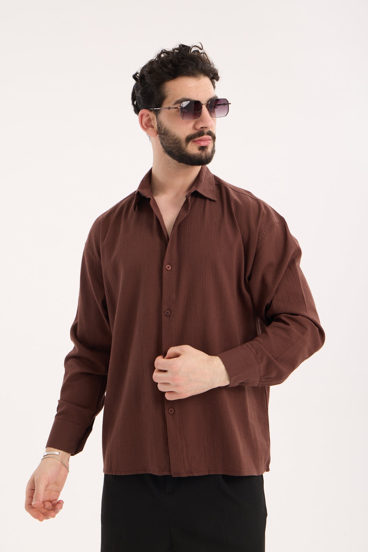 Men’s Long Sleeve Crinkle Shirt X-0017
