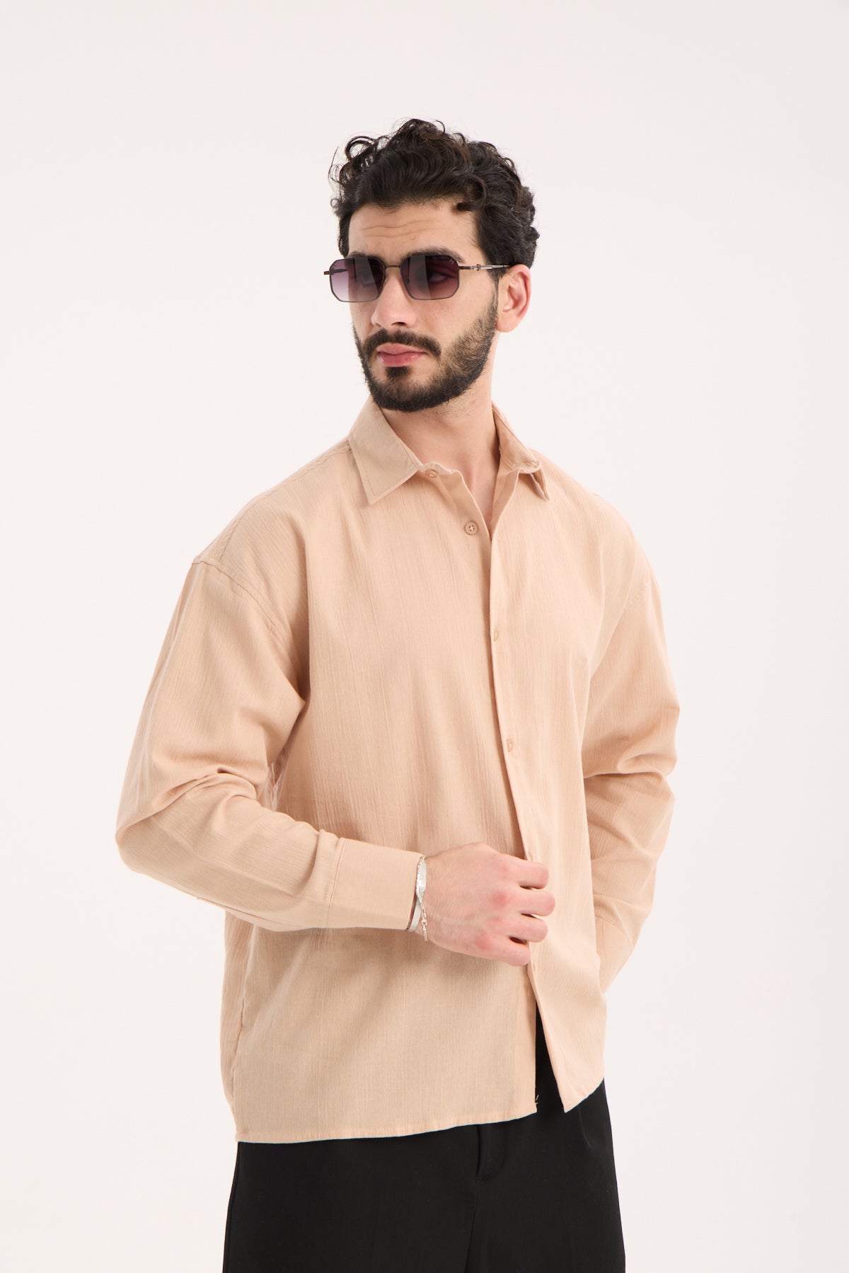 Men’s Long Sleeve Crinkle Shirt X-0017