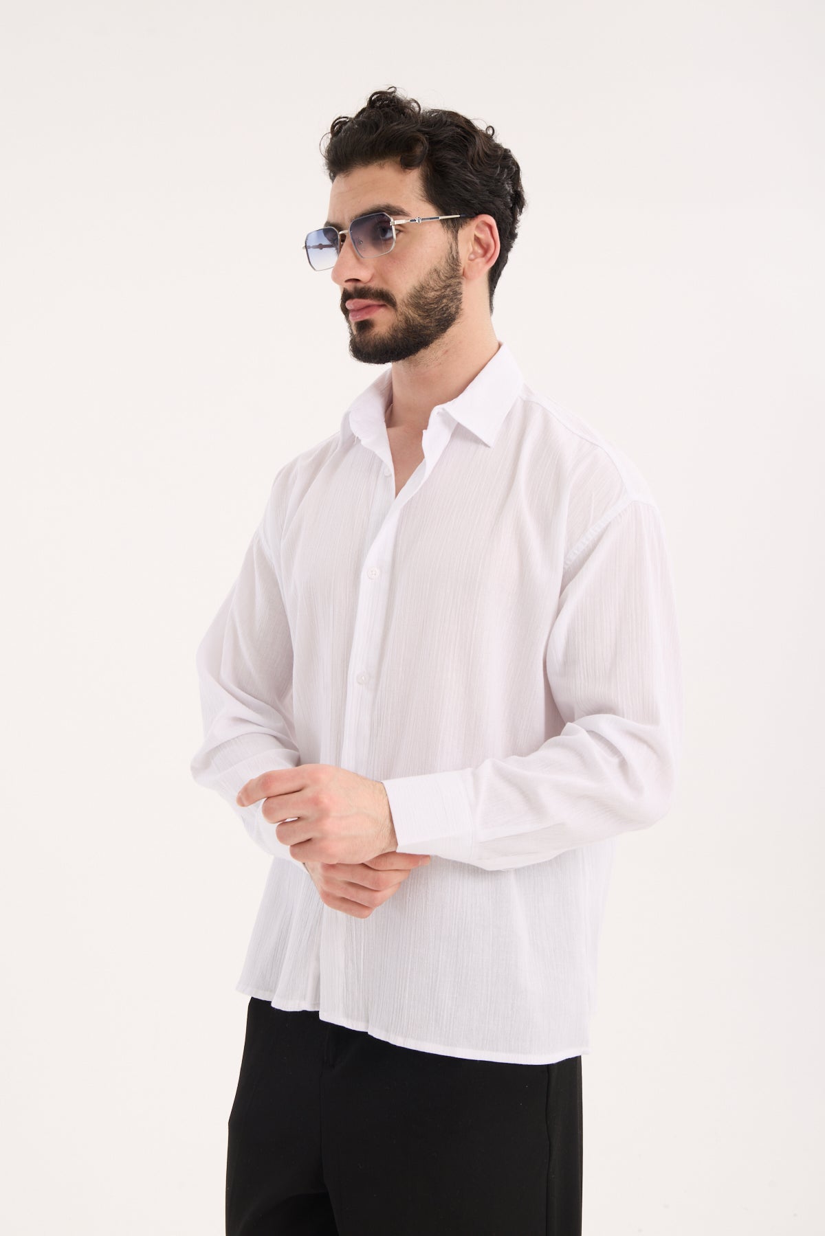 Men’s Long Sleeve Crinkle Shirt X-0017