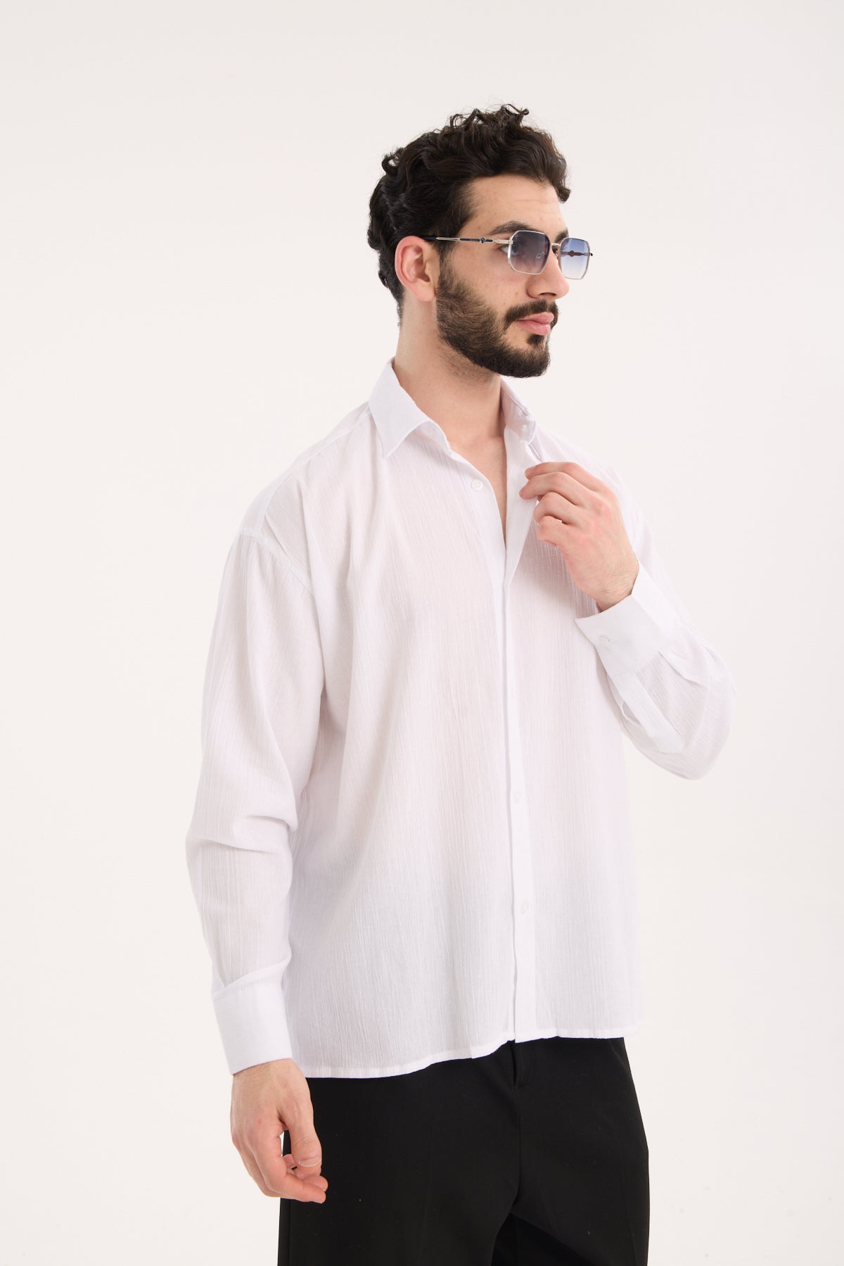Men’s Long Sleeve Crinkle Shirt X-0017