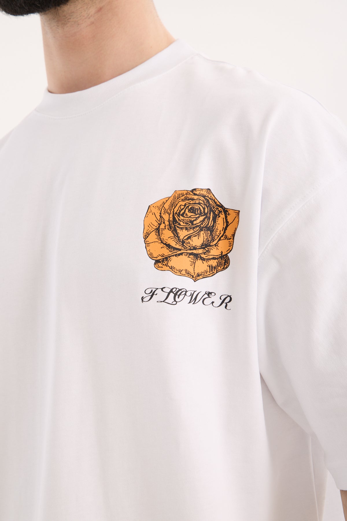 Front & Back Rose Print T-Shirt R-5862